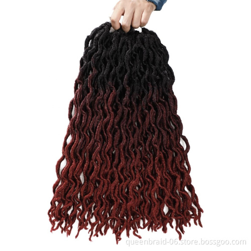 Gypsy Synthetic locs CrochetHair 18'' Ombre Synthetic Braiding Hair Wavy Dreadlocks Crochet Braids Curly Wavy Crochet Braid